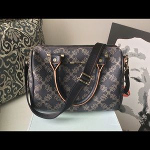 Tous black leather bowling bag